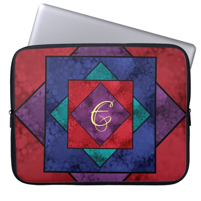 Capa Para Notebook Monograma Quilt Square (Frente)