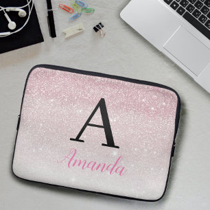 Capa Para Notebook Monograma Rosa Bonito Adicionar Seu Nome + Inicial