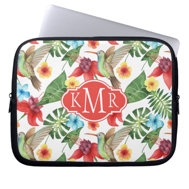 Capa Para Notebook Monograma tropical do colibri | (Frente)