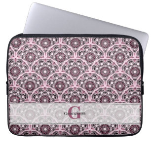 Capa Para Notebook Monogramas Deco Dusky Rosa Cherry Blossom Mandala