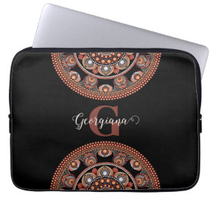 Capa Para Notebook Monogramas Safari Sunset Bohemian Dot Mandala