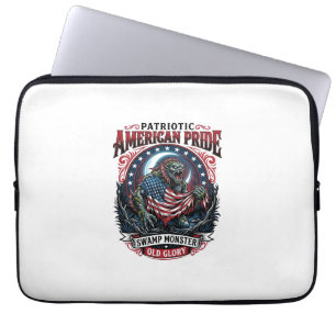 Capa Para Notebook Monstro do Pântano Patriótico Horror Old Glory P