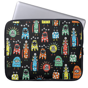 Capa Para Notebook Monstros de alienígena: Vintagem sem costura bonit