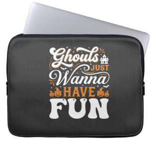 Capa Para Notebook Monstros de Halloween Só Querem se Divertir Design
