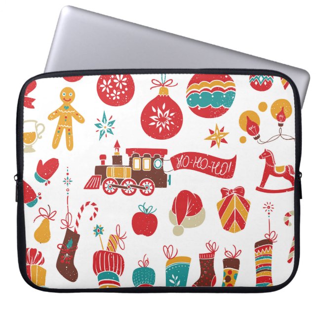 Capa Para Notebook Montagem de Vintagem de Neve. (Frente)