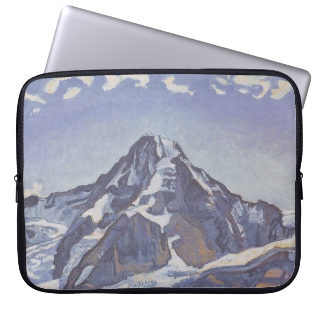 Capa Para Notebook Montanha Monge Com Nuvens (Ferdinand Hodler) (Frente)