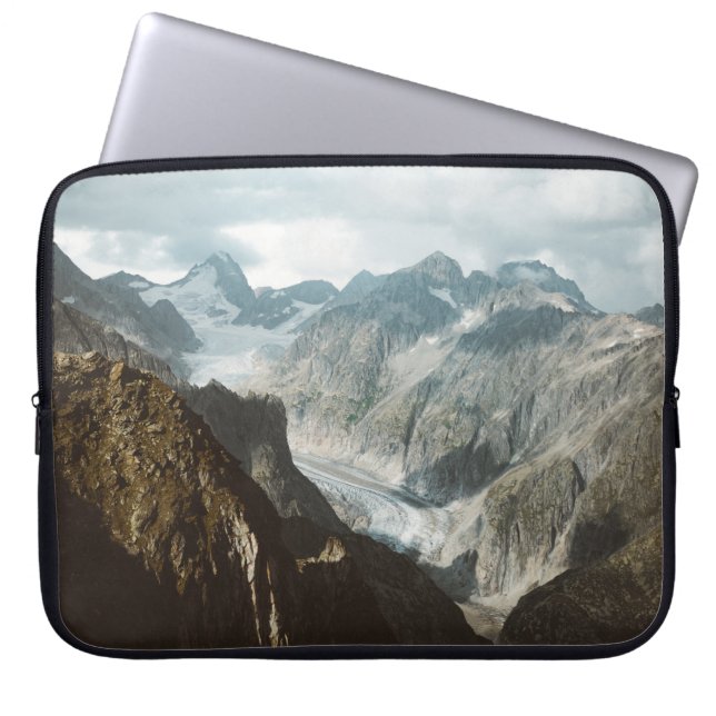 CAPA PARA NOTEBOOK MONTANHAS COBERTAS PELA NEVE DURANTE O DIA (Frente)