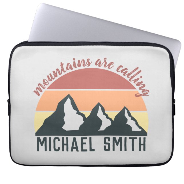 Capa Para Notebook Montanhas de pastel de safra chamam cinza de monog (Frente)