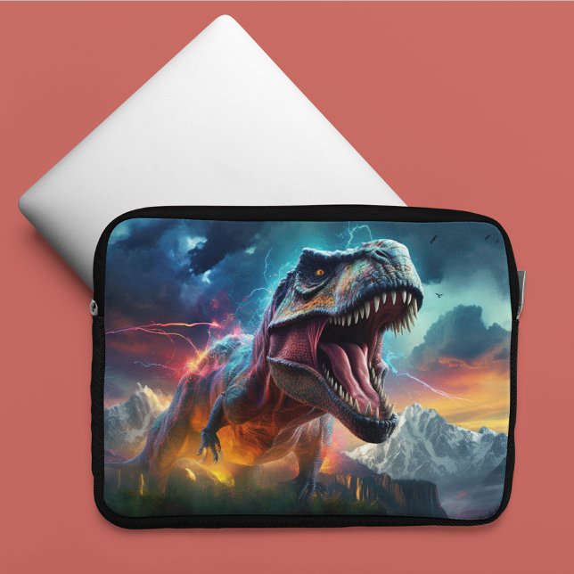 Capa Para Notebook Montanhas Stormy do Dinossaur T-Rex Dino (Criador carregado)