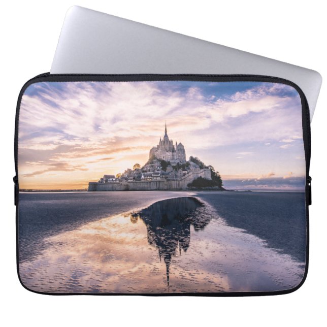 Capa Para Notebook Monumentos | Mont Santo-Michel, Normandia França (Frente)