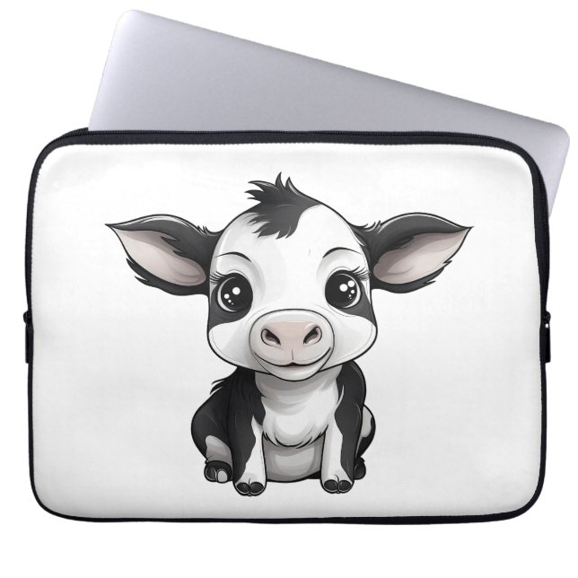Capa Para Notebook 🔌 "Moo-Tech" Eletrônicos de Impressão de Vaca 💻  (Frente)