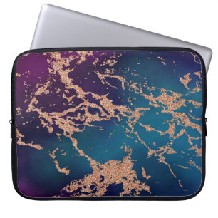 Capa Para Notebook Moody Marble Rosa de Teto Roxo Profundo Dourado