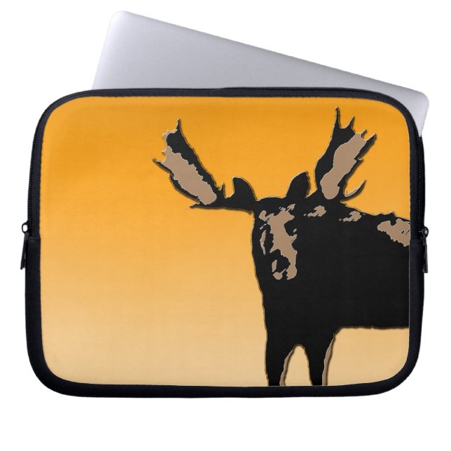 Capa Para Notebook Moose no Sunset - Arte original sobre a vida selva (Frente)
