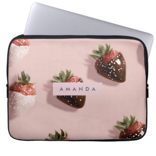 Capa Para Notebook Morango-de-coleira-branca-branca personalizada