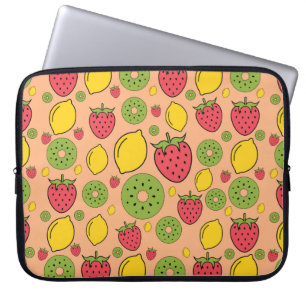 Capa Para Notebook Morango, limão e papel de parede de fruta kiwi