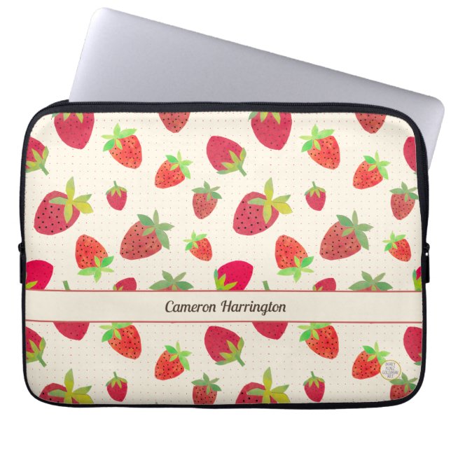 Capa Para Notebook Morango Vermelho Personalizado, Inspirado na Vinta (Frente)