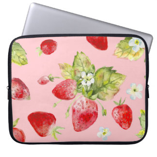 Capa Para Notebook Morangos aquosos, padrão sem costura, de frutado.