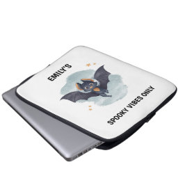 Capa Para Notebook Morcego Fofo Nome Personalizado Halloween Vibraçõe