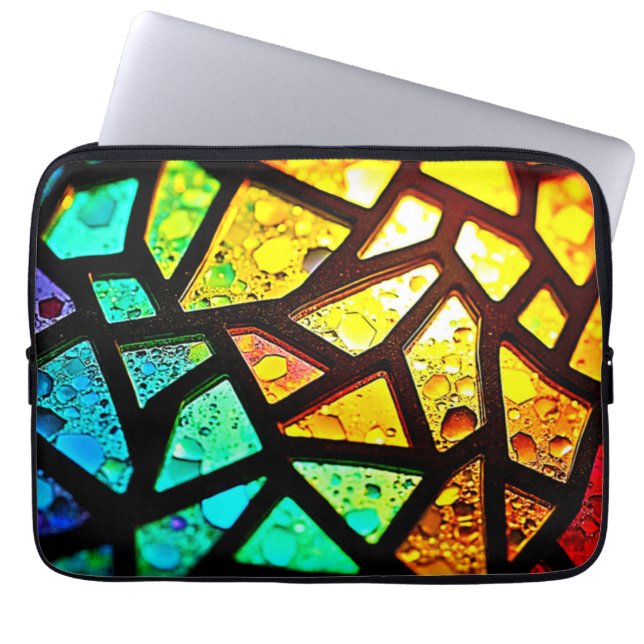 Capa Para Notebook Mosaico de Luz Abstrata Vibrante em Design (Frente)