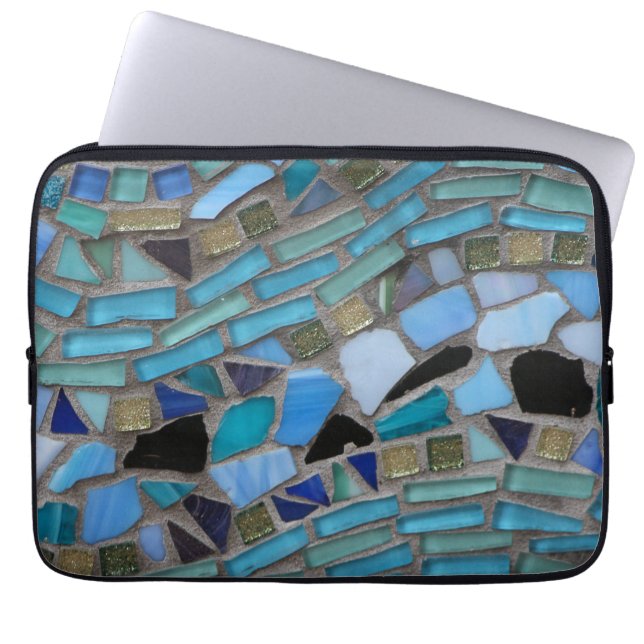 Capa Para Notebook Mosaico de Vidro do Mar Azul (Frente)