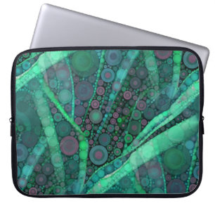 Capa Para Notebook Mosaico retro roxo do círculo do verde abstrato d
