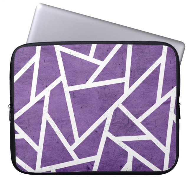 Capa Para Notebook Mosaico roxo e branco (Frente)