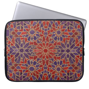 Capa Para Notebook mosaico roxo vermelho