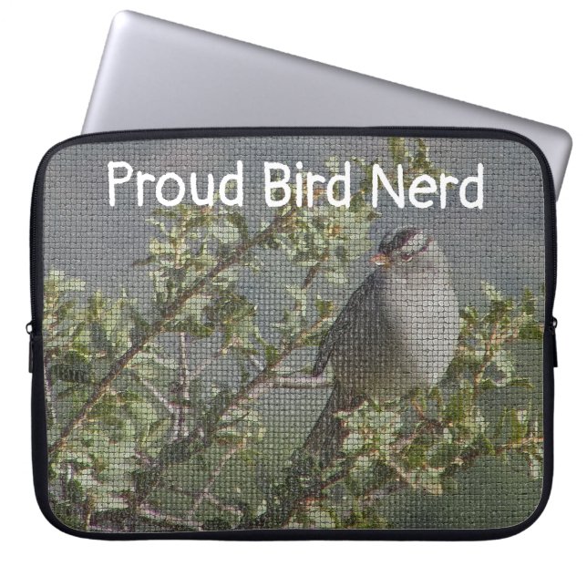 Capa Para Notebook Mosaico Sparrow Avid Birder Proud Bird Nerd (Frente)