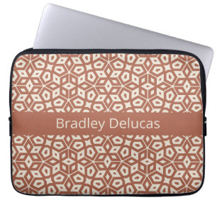 Capa Para Notebook Mosaico Terra Cotta de Dois Tons com Stripe de Nom