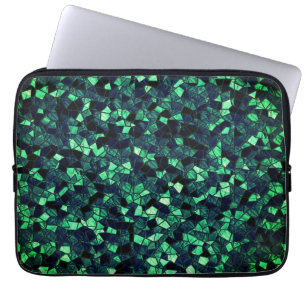 Capa Para Notebook Mosaico verde preto com cor parcialmente removida