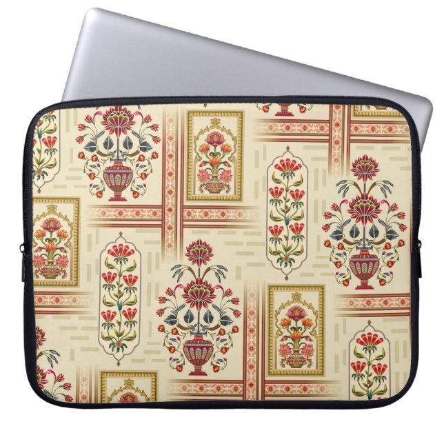 Capa Para Notebook Motif de flores de múghes sem costura, com patamar (Frente)