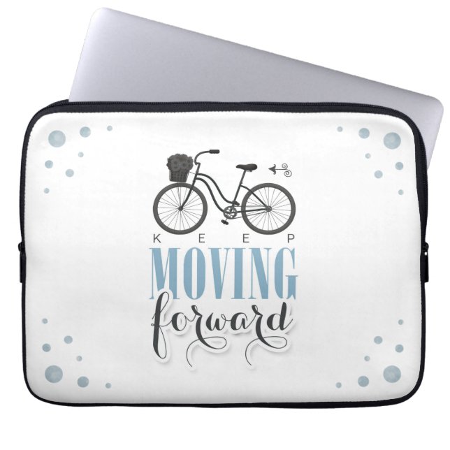 Capa Para Notebook Motivação Cuta Continua a Avançar com Bicicleta (Frente)