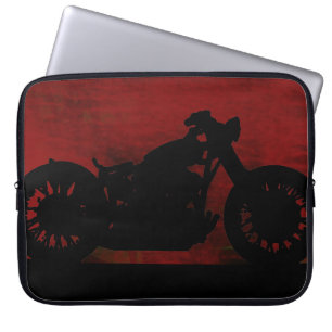 Capa Para Notebook motocicleta negra em vermelho