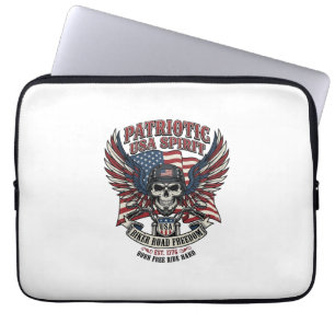 Capa Para Notebook Motociclista Patriota Caveira Motociclista Estrada