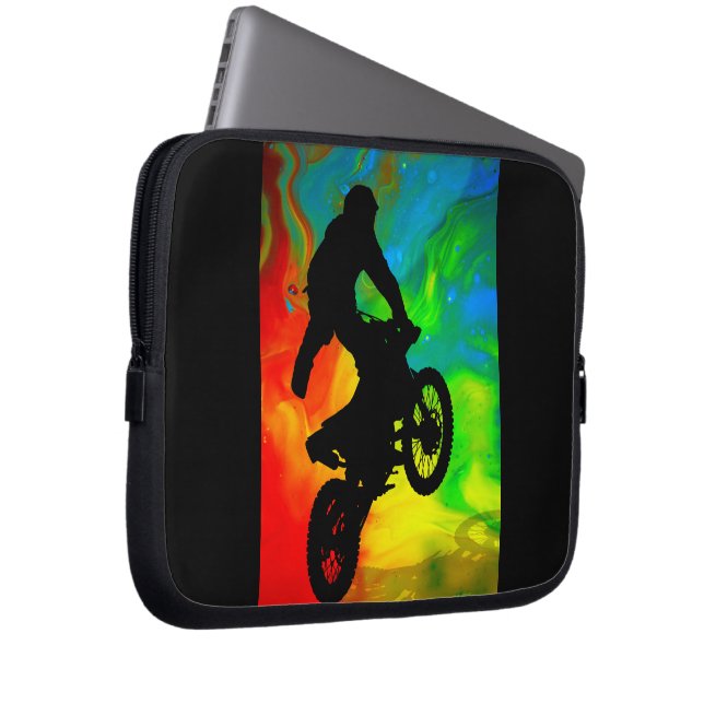 Capa Para Notebook Motocross em uma fusão solar (Frente Esquerda)