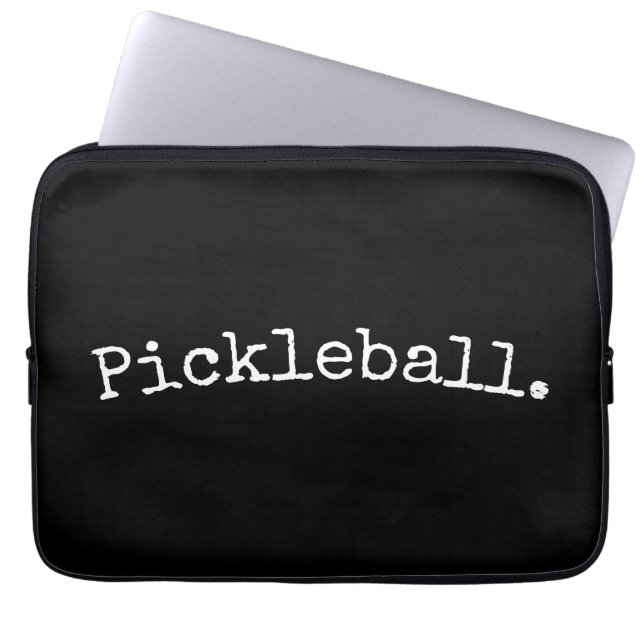 Capa Para Notebook Motto "Pickleball" Curvo Negro Divertido (Frente)