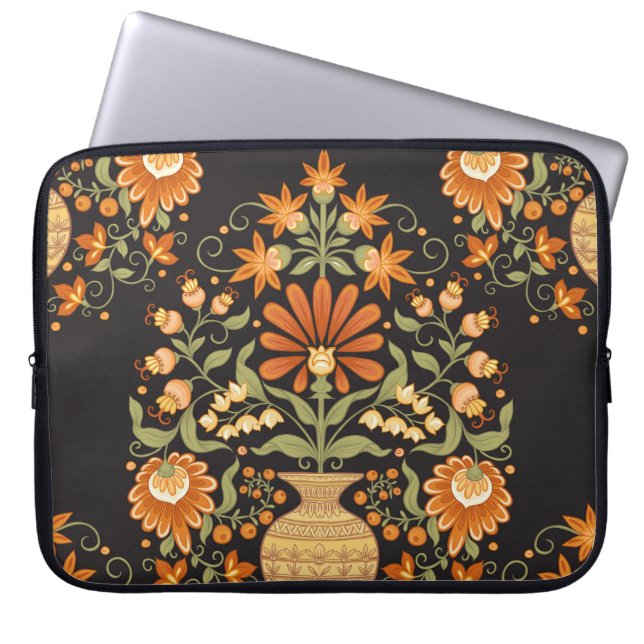 Capa Para Notebook Mughal Fantasy: Opulência Refletora Floral (Frente)
