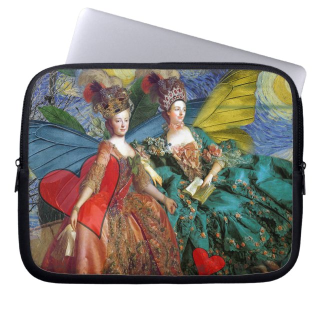 Capa Para Notebook Mulher Borboleta Caprichosa Gêmeos Gótica Clássica (Frente)