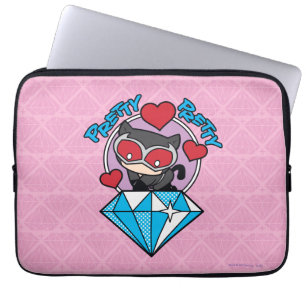 Capa Para Notebook Mulher-Chibi Sentada Em Diamante Grande