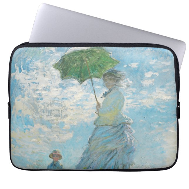 Capa Para Notebook Mulher com Parasol Claude Monet (Frente)