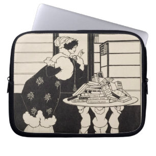 Capa Para Notebook Mulher em uma livraria, design para um "livro