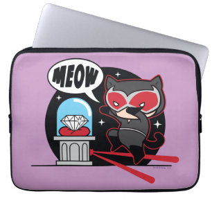 Capa Para Notebook Mulher-Gato De Chibi Roubando Um Diamante