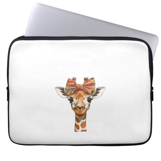 Capa Para Notebook Mulher Giraffe Boho Wildflower Arco Mãe Mo (Frente)