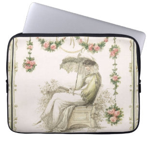 Capa Para Notebook Mulher lendo Regência em moda