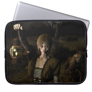 Capa Para Notebook Mulher magra carregando lâmpada