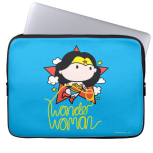 Capa Para Notebook Mulher Maravilha Chibi Voando com Laço