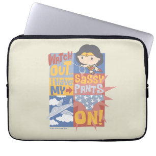 Capa Para Notebook Mulher Maravilha ChibiEu Tenho Minhas Calças Asso