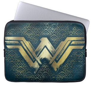 Capa Para Notebook Mulher maravilhosa: Símbolo Dourado escovado