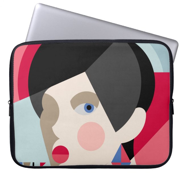 Capa Para Notebook Mulher na moda fascinante. Estilo modernista mulhe (Frente)