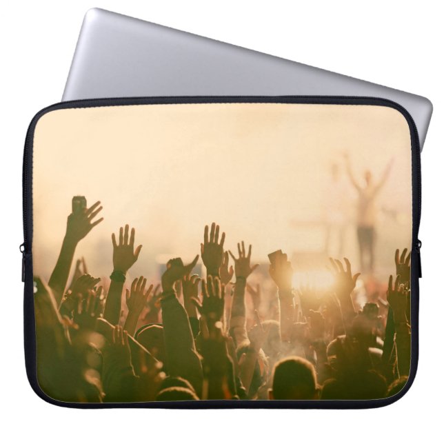 Capa Para Notebook Multidão no concerto - Fotoconcerto retrô, multidã (Frente)